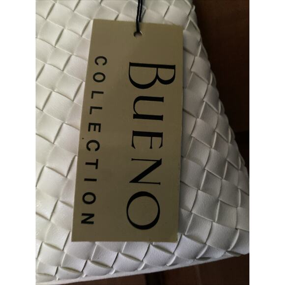 Bueno WhiteFaux Leather Bag Purse Chain Woven Shoulder Strap NWT - Picture 4 of 10